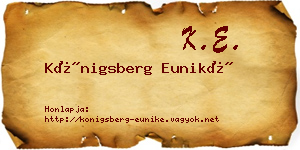 Königsberg Euniké névjegykártya